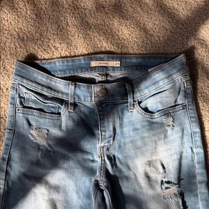 Levi's Light Blue Distressed Skinny Jeans